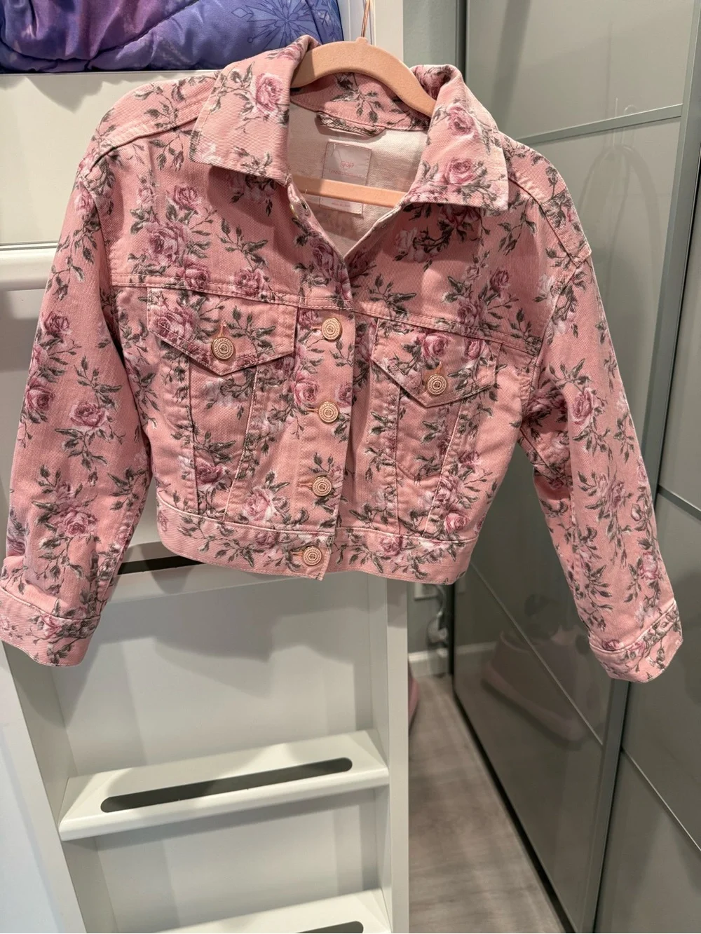 GAP Pink Floral Denim Jacket for Kids